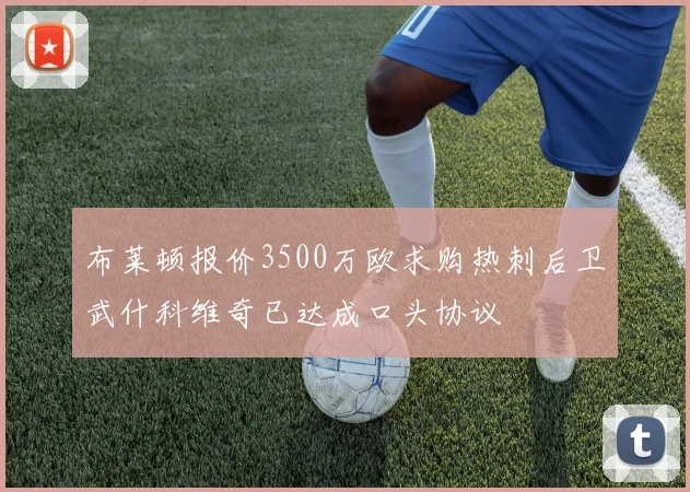 布莱顿报价3500万欧求购热刺后卫武什科维奇已达成口头协议
